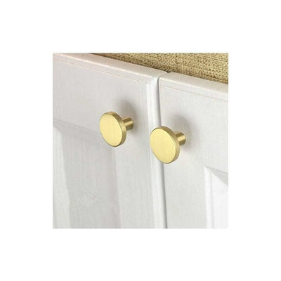 Pack of 10 Brushed Brass Cabinet Knobs (32mm Mushroom), Gold Dresser Drawer  Knobs, for Cabinets, Cupboards,