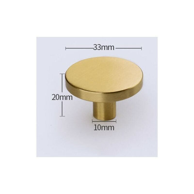 Pack of 10 Brushed Brass Cabinet Knobs (32mm Mushroom), Gold Dresser Drawer  Knobs, for Cabinets, Cupboards,