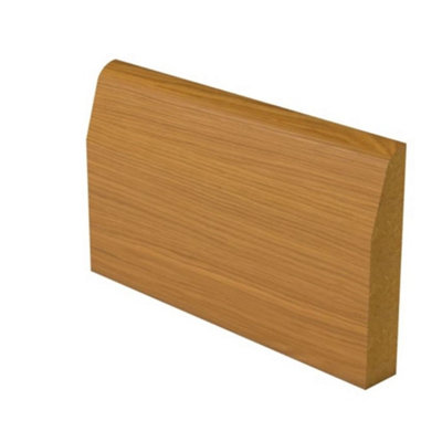 PACK OF 10 - Chamfered Oak Veneer Skirting - 18mm x 119mm - 4.2m Length ...