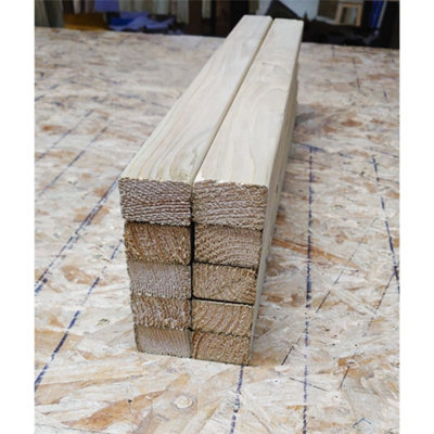 PACK OF 10 - Deluxe 44mm Pressure Treated Timber Tongue Framing - 2.4m Length (44mm x 28mm)