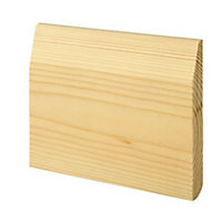 PACK OF 10 - Dual Purpose Chamfered & Bullnose Natural Pine Skirting- 15mm x 95mm - 4.2m Length