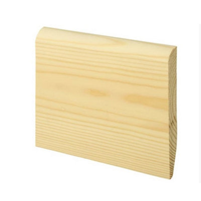 PACK OF 10 - Dual Purpose Chamfered & Bullnose Natural Pine Skirting- 19mm x 119mm - 4.2m Length