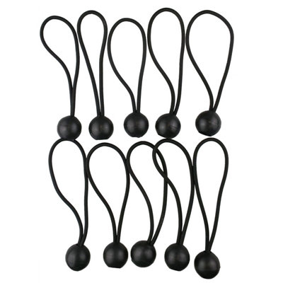 75 Pack Bungee Cords With Balls, Elastic Ties For Tarps, Marquees, Banners, Flag Pole, Camping Tarp (Black