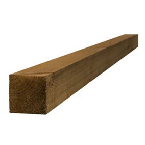 PACK OF 10 - FSC Incised Fence Post Brown Treated - 100mm x 100mm - 3m Length
