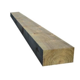 PACK OF 10 - FSC Softwood Treated Sleeper - 100mm x 200mm - 2.4m Length