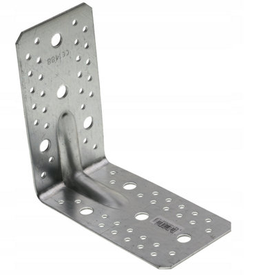 Pack of 10 - Heavy Duty Galvanised Reinforced Angle Brackets - Structural Repair Corner Brace - 2.5mm Thick - 145x70x90mm