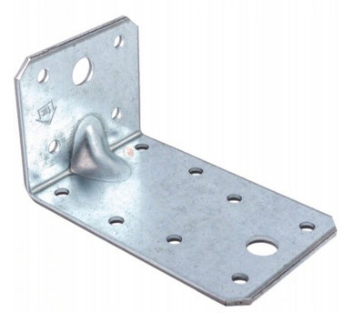 Pack of 10 - Heavy Duty Galvanised Reinforced Angle Brackets - Structural Repair - Corner Brace - 2.5mm Thick 90x50x55mm