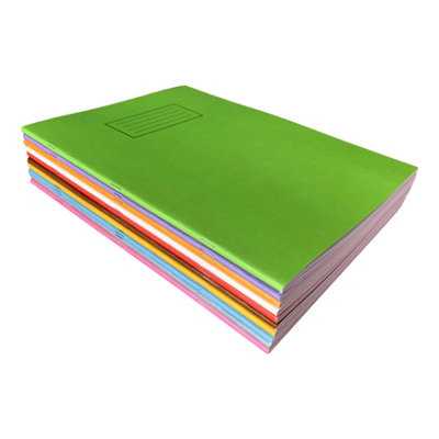 PACK OF 10 JANRAX A4 ASSORTED 80 PAGES FEINT AND RULED EXERCISE BOOKS