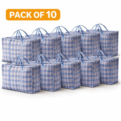 Pack of 10 Jumbo Zip Storage Bags 80x70x20cm Extra Large Reusable ...
