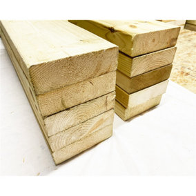 PACK OF 10 - LENGTH 2.4m - Structural Graded C24 Timber 6" x 2" Joists (Decking) 47mm x 150mm ( 6 x 2) - Pressure Treated Timber