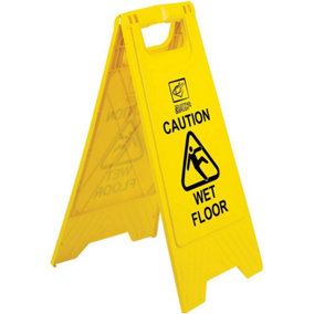 Pack of 10 Portable A Frame Safety Cone with Caution Wet floor Imprint - Bright Yellow