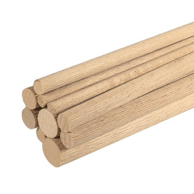 Pack of 10 -  Top Grade Beech Wooden Dowel - 1200mm Smooth Wooden Rod - Wooden Peg 16mm