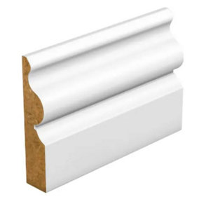 PACK OF 10 (Total 10 Units) - 14.5mm MDF Ogee Primed Skirting 14.5mm x 94mm x 4200mm