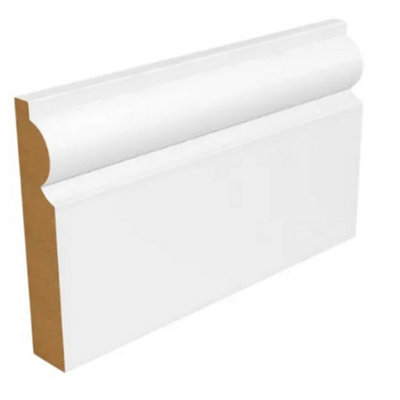 PACK OF 10 (Total 10 Units) - 14.5mm Moisture Resistant MDF Torus Primed Skirting 14.5mm x 94mm x 4200mm