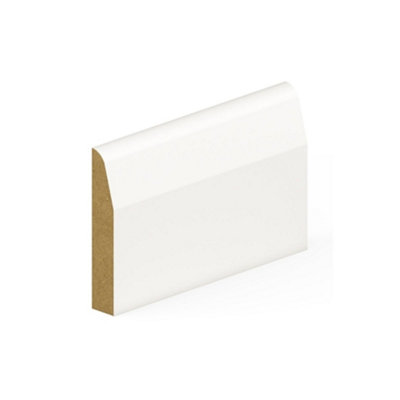 PACK OF 10 (Total 10 Units) - 14.5mm Thick Primed MDF Chamfered & Round 32mm Skirting Board - 14.5mm (T) x 94mm (W) x 4200mm (L)