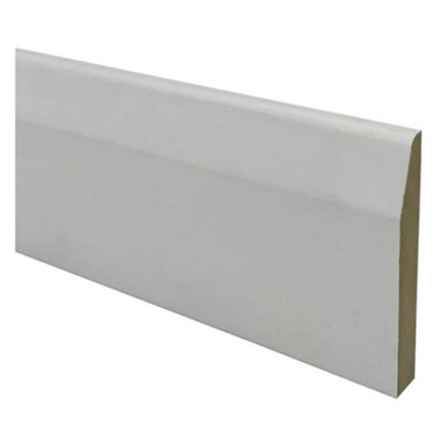 PACK OF 10 (Total 10 Units) - 14.5mm x 94mm White Primed MDF Chamfered & Rounded Architrave - 4400mm Length