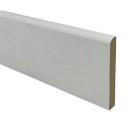 PACK OF 10 (Total 10 Units) - 15mm x 44mm White Primed 9mm Radius Once Rounded Architrave - 4400mm Length