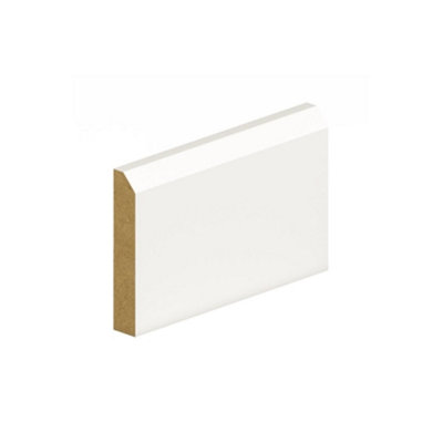 PACK OF 10 (Total 10 Units) - 18mm Thick Primed MDF Chamfered Skirting Board - 18mm (T) x 94mm (W) x 4200mm (L)