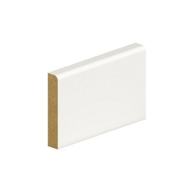 PACK OF 10 (Total 10 Units) - 18mm Thick Primed MDF Pencil Round One Edge Skirting Board - 18mm (T) x 94mm (W) x 4200mm (L)