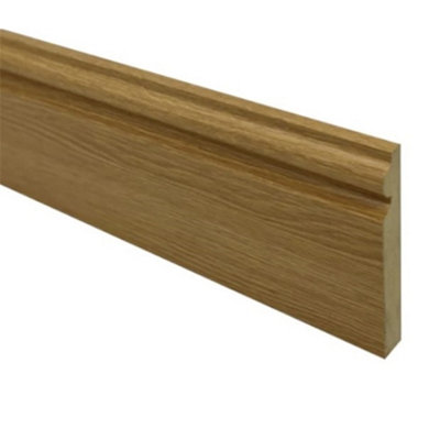 PACK OF 10 (Total 10 Units) - 18mm x 119mm White Oak Veneered MDF Torus Skirting Board - 4400mm Length