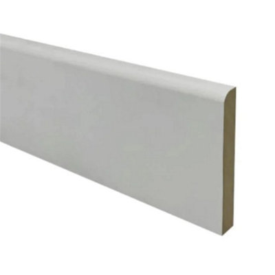 PACK OF 10 (Total 10 Units) - 18mm x 44mm White Primed MDF 9mm Radius Once Round Architrave - 4400mm Length