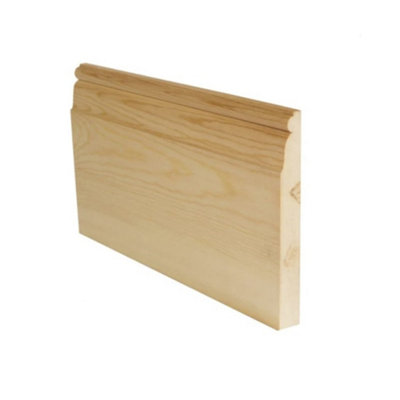 PACK OF 10 (Total 10 Units) - 19mm x 100mm (15mm x 95mm Finish) Ogee Profile Softwood Timber Skirting Board- 1.2m Length