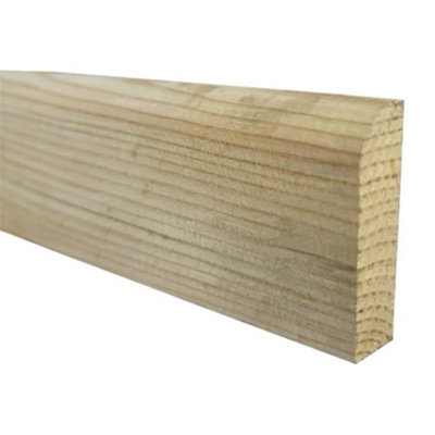 PACK OF 10 (Total 10 Units) - 19mm x 50mm (15mm x 45mm Finish) Once Rounded Timber Architrave 10mm Radius - 1.2m Length