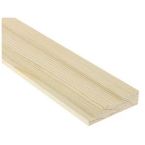 PACK OF 10 (Total 10 Units) - 20.5mm FSC Redwood Ovolo Skirting 25mm x 75mm (act size 20.5mm x 70mm) x 4800mm