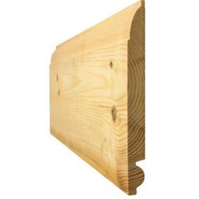PACK OF 10 (Total 10 Units) - 20.5mm FSC Redwood Torus/Ovolo Skirting 25mm x 125mm (act size 20.5mm x 120mm)x 3000mm