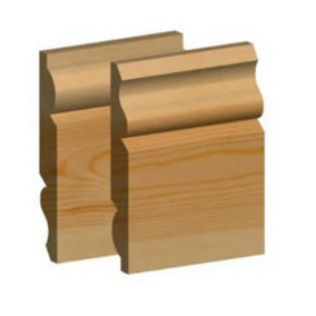 PACK OF 10 (Total 10 Units) - 25mm Rewood Torus/Ogee Skirting - 25mmx 175mm (Act size 20.5mm x 169mm) - 4200mm
