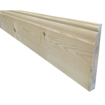 PACK OF 10 (Total 10 Units) - 25mm x 175mm (21mm x 170mm Finish) Ovolo Softwood Skirting Board - 1.2m Length