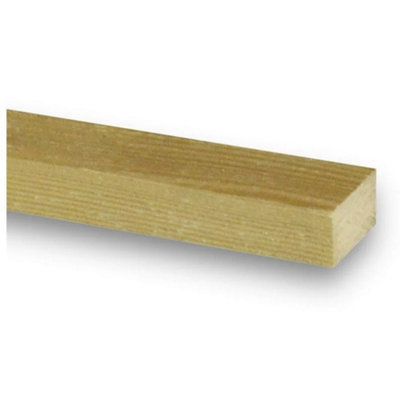 PACK OF 10 (Total 10 Units) - 25mm x 38mm Green Pressure Treated Roof Battens - 2.4m Length