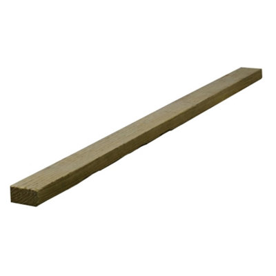 PACK OF 10 (Total 10 Units) - 25mm x 50mm Sawn Softwood Carcassing Treated Green Timber - 3600mm Length
