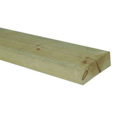 PACK OF 10 (Total 10 Units) - 47mm x 100mm (4" x 2") Sawn Timber Carcassing Green Pressure Treated - 4.8m Length