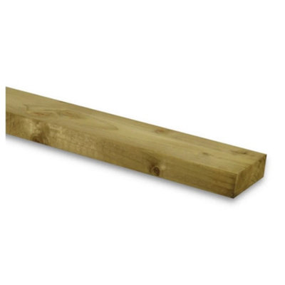 PACK OF 10 (Total 10 Units) - 47mm x 125mm (5x2) C16 Green Pressure Treated Regularised Timber Carcassing - 3.6m Length