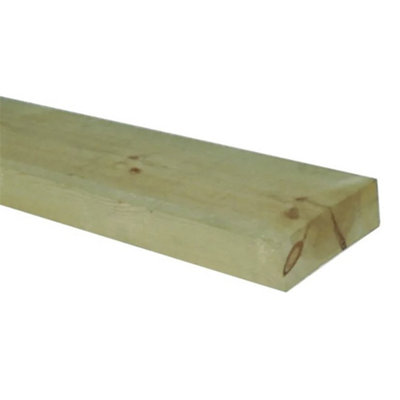 PACK OF 10 (Total 10 Units) - 47mm x 150mm (6" x 2") Sawn Timber Carcassing Green Pressure Treated Wood - 3.0m Length