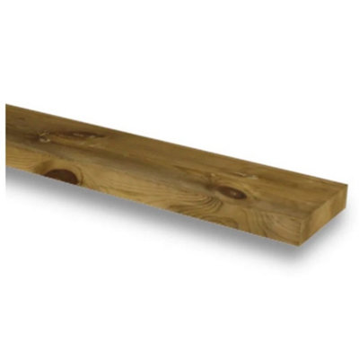PACK OF 10 (Total 10 Units) - 47mm x 225mm (9x2) C16 Green Treated Regularised Timber Carcassing - 1.8m Length