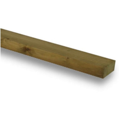 PACK OF 10 (Total 10 Units) - 47mm x 75mm (3x2) C16 Green Pressure Treated Regularised Timber Carcassing - 2.4m Length