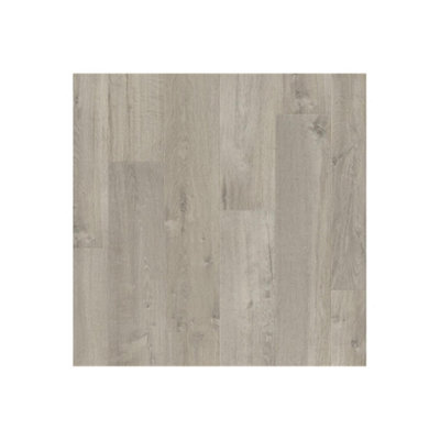 Pack of 10 (Total 10 Units) 8mm Thick Soft Oak Grey Laminate Flooring - 1380mm (L) x 190mm (W) - 18.35m2 Coverage