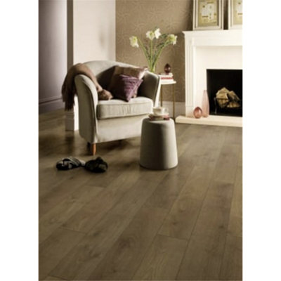 PACK OF 10 (Total 10 Units) - Brown Oak 12mm Thick Laminate Flooring (14.8m2 Coverage)