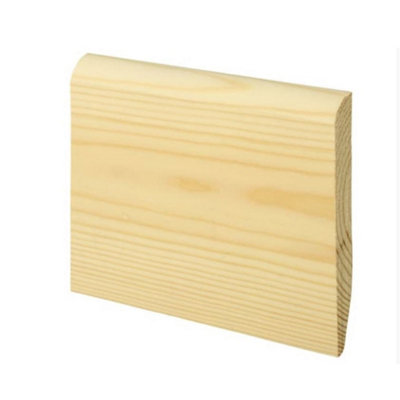 PACK OF 10 (Total 10 Units)  - Dual Purpose Chamfered & Bullnose Natural Pine Skirting- 19mm x 119mm - 3600mm Length