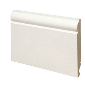 PACK OF 10 (Total 10 Units)  - Dual Purpose Torus & Ogee White MDF Skirting- 18mm x 119mm - 4200mm Length