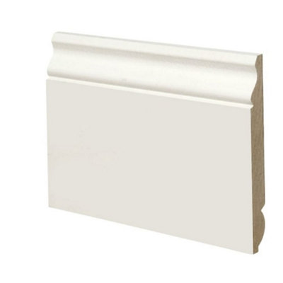 PACK OF 10 (Total 10 Units)  - Dual Purpose Torus & Ogee White MDF Skirting- 18mm x 169mm - 4200mm Length