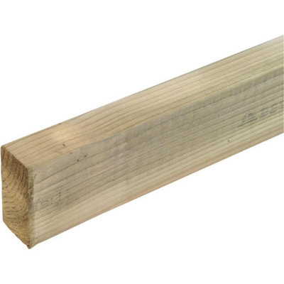 Pack of 10 (Total 10 Units) - Kiln Dried C16 Sawn Treated Green Easi Edge - 100mm (H) x 47mm (T)x 4800mm (L)