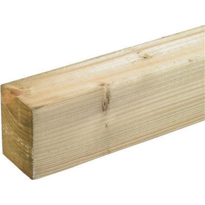 Pack of 10 (Total 10 Units) - Kiln Dried C16 Sawn Treated Green Easi Edge - 100mm (H) x 75mm (T)x 4800mm (L)