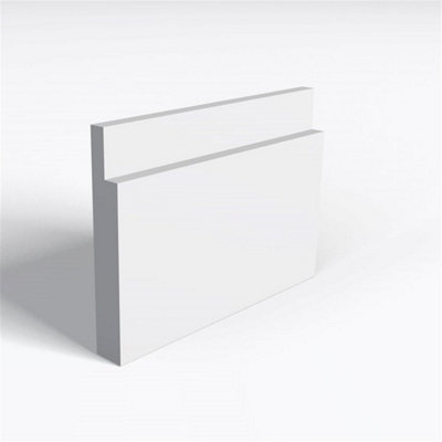 Pack of 10 (Total 10 Units) - Moisture Resistant MDF Primed 1 Step Skirting Board - 18mm (T) x 94mm (H) x 4200mm (L)