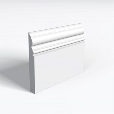 Pack of 10 (Total 10 Units) - Moisture Resistant MDF Primed 330 Skirting Board - 18mm (T) x 94mm (H) x 4200mm (L)
