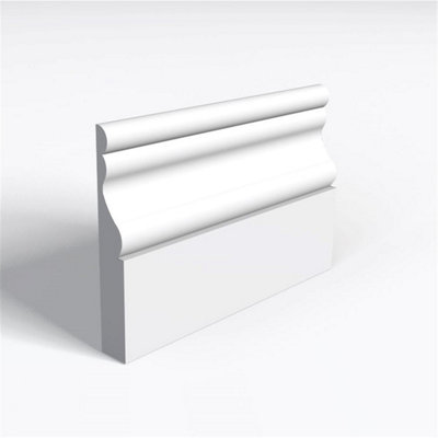 Pack of 10 (Total 10 Units) - Moisture Resistant MDF Primed Cesar Skirting Board - 18mm (T) x 94mm (H) x 3050mm (L)