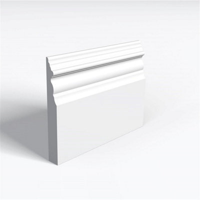 Pack of 10 (Total 10 Units) - Moisture Resistant MDF Primed Elizabethan Skirting Board - 18mm (T) x 94mm (H) x 3050mm (L)