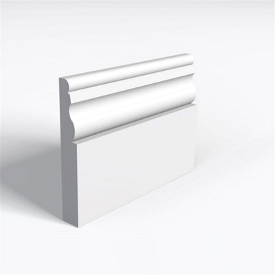 Pack of 10 (Total 10 Units) - Moisture Resistant MDF Primed Kings Skirting Board & Rebate - 18mm (T) x 94mm (H) x 4200mm (L)